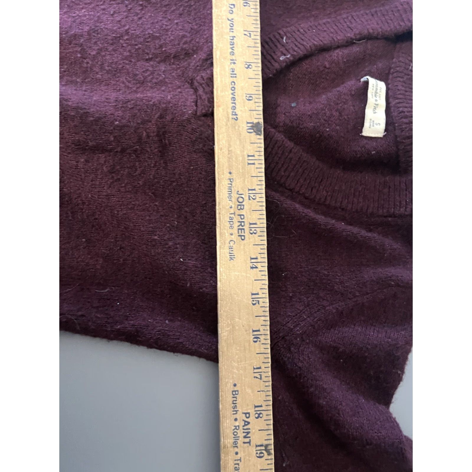 Abercrombie & Fitch Abercrombie & Fitch Sweater Womens V-Neck Wool Blend Maroon Sz S Open-Knit Pullover Casual Business City Preppy Size S / US 4 / IT 40 - 6 Thumbnail