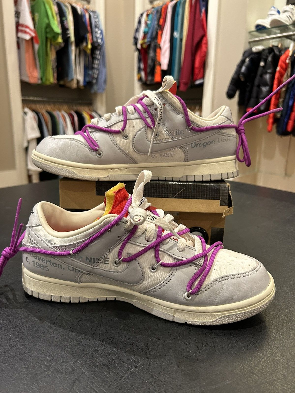 Nike × Off-White Nike Dunk Low ‘Off White Lot 45’ Size US 9.5 / EU 42-43 - 2 Thumbnail