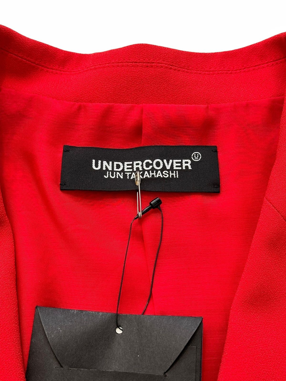 Undercover (Sz 1) $1,140 Silk Acetate Split Deconstructed Red Blazer Size S / US 4 / IT 40 - 10 Thumbnail