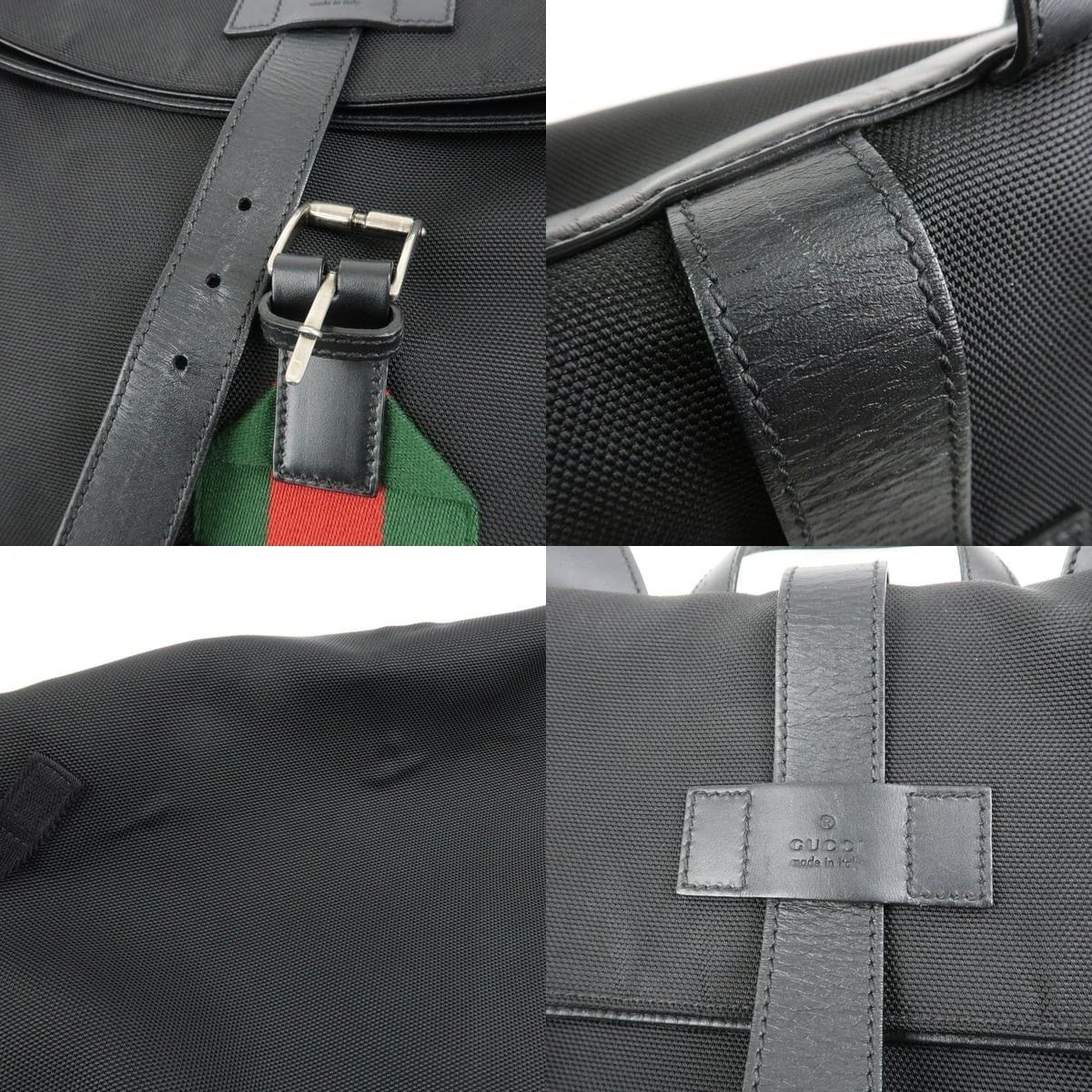 Gucci Gucci Web Canvas & Leather Backpack Black Size ONE SIZE - 6 Thumbnail