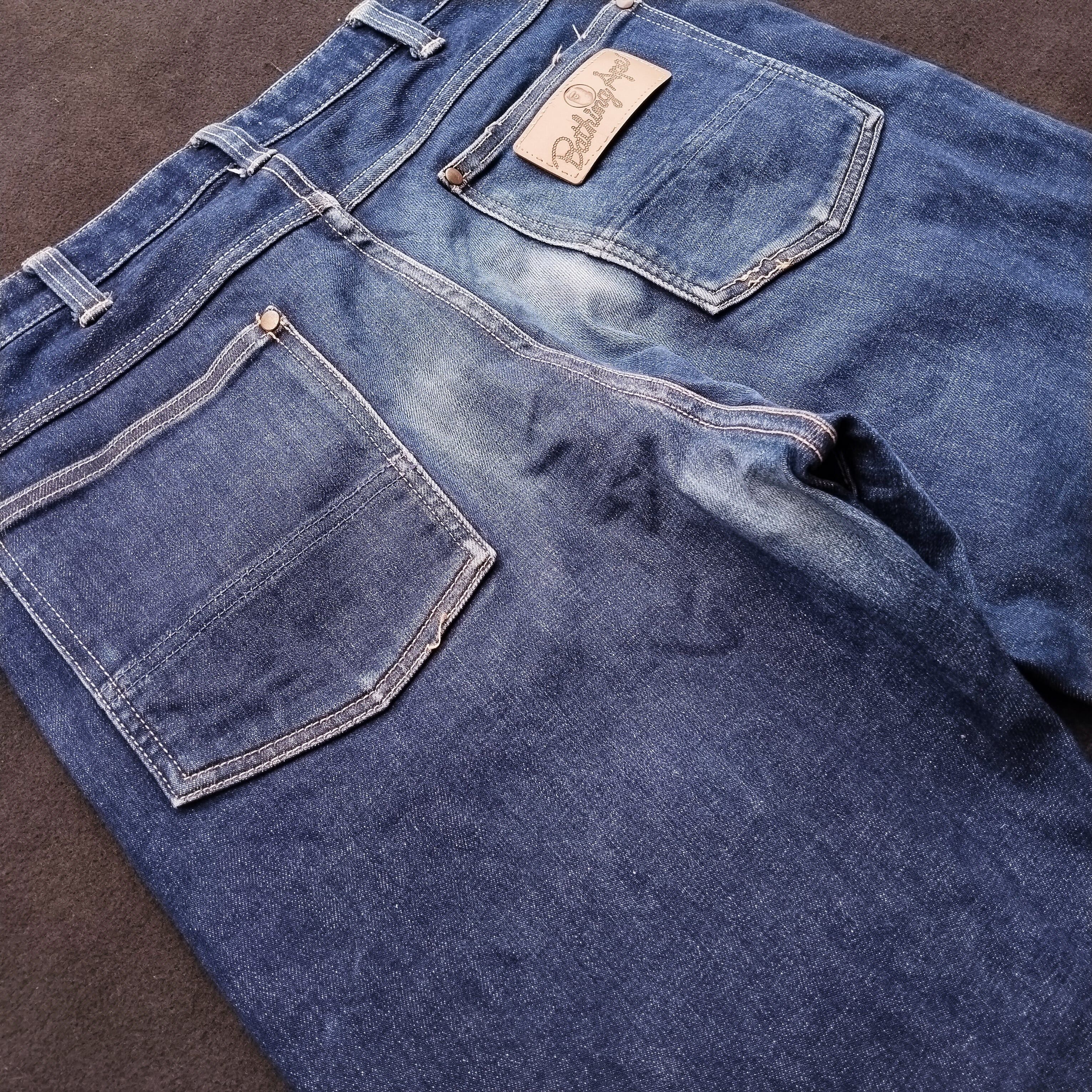 Bape Vintage Bape Patch Leather Selvedge Denim Pants Size US 34 / EU 50 - 2 Thumbnail