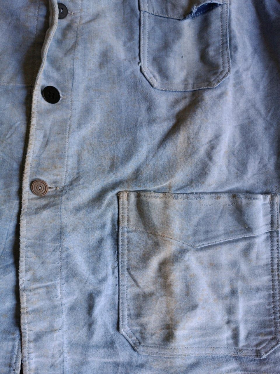 Moleskine VTG 50s France Moleskine Fade indigo Chore Jacket. Size US L / EU 52-54 / 3 - 5 Thumbnail
