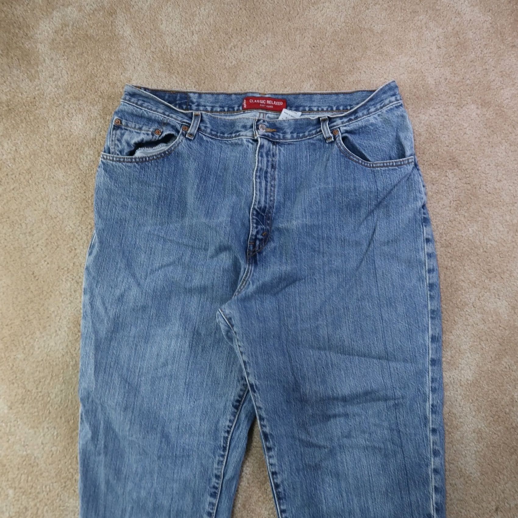 Levi's VINTAGE Levi's 550 Jeans Women's Plus 20 Blue Denim 31in Inseam Relaxed Taper 5-Pocket USA 90s Mens Womens Size 42" / US 20 - 2 Thumbnail