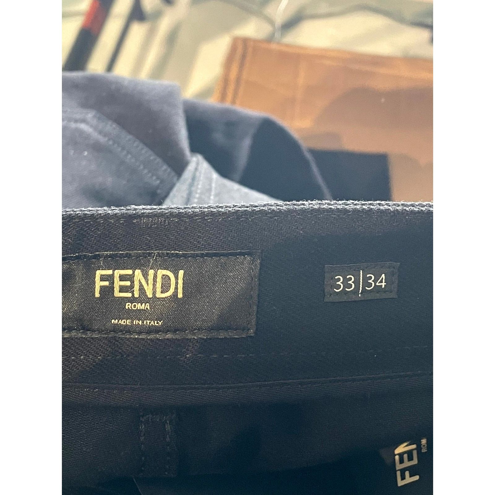 Fendi Fendi Pocket Embroidery Logo Black Jeans Size US 33 - 4 Thumbnail