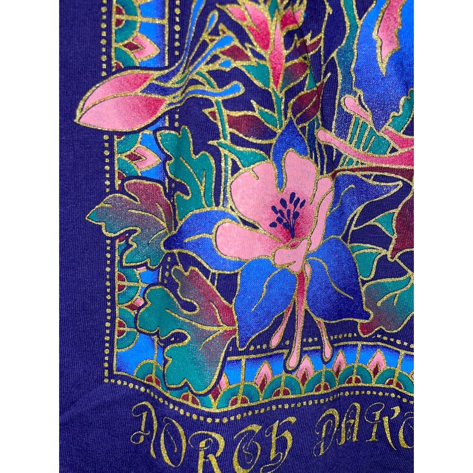 Jerzees Vintage North Dakota Shirt Wild Flowers Purple 90s Tee VTG L Size US L / EU 52-54 / 3 - 3 Thumbnail