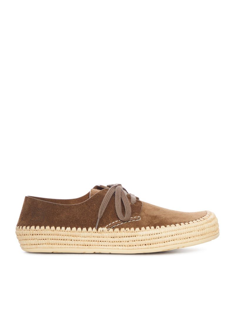 Loewe RIO LACE-UP SHOES IN SUEDE AND RAFFIA Size US 7 / EU 40 - 1 Thumbnail