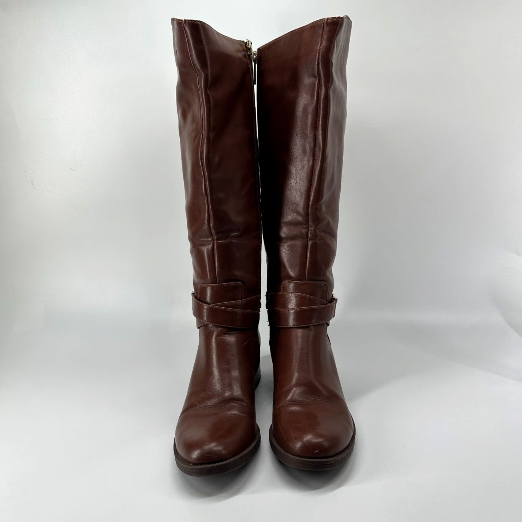 Tommy Hilfiger Tommy Hilfiger TW GAVIO-R Riding Boots Brown Women's Size 7 M Leather Mid Calf Size US 7 / IT 37 - 3 Thumbnail