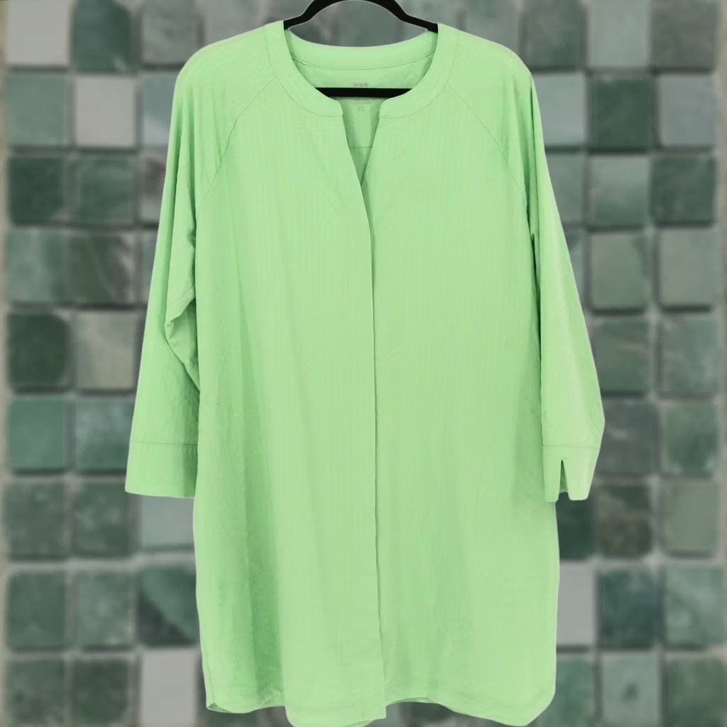 Vintage Title Nine Speed Racer Tunic Long Sleeve XL Green Women’s Pullover Stadium Style Quick Dry Lightweight Size XL / US 12-14 / IT 48-50 - 1 Thumbnail