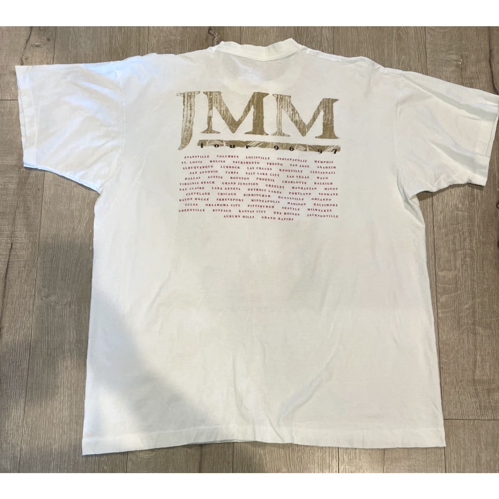 Vintage VINTAGE John Michael Montgomery T Shirt Country Music 1996 Graphic Tee 2XL White Mens XXL Size US XXL / EU 58 / 5 - 7 Thumbnail