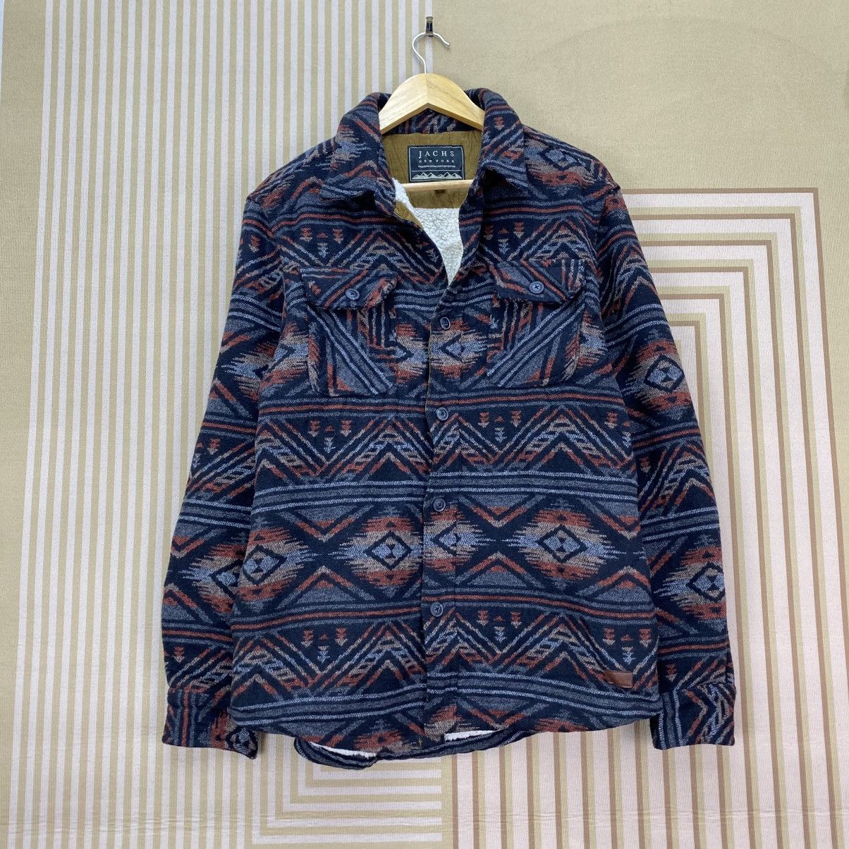 Native 🫶 Jachs New York patterned Geometric shirt Shearling Lining Size US M / EU 48-50 / 2 - 2 Thumbnail