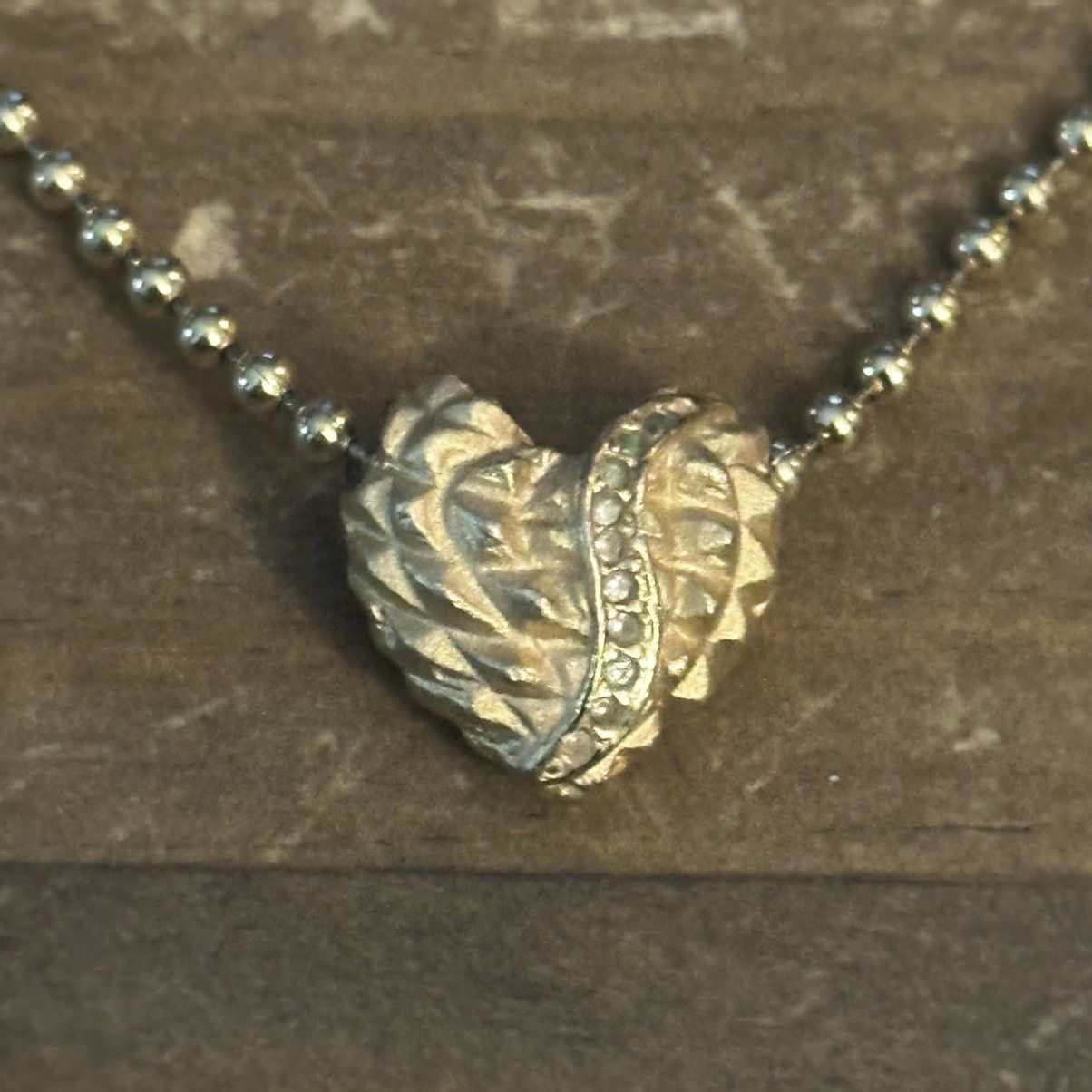 Vintage Vintage gold tone sliding puffed heart pendant necklace Size ONE SIZE - 3 Thumbnail