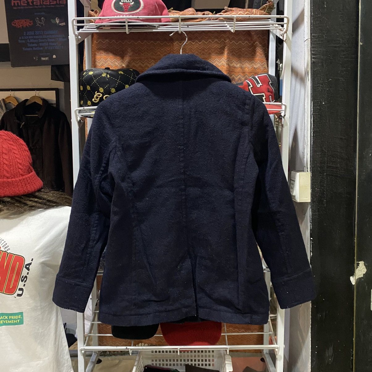 Blue Blue Japan 🔥BLUE BLUE NAVY BLUE WOOL PEA COAT Size US S / EU 44-46 / 1 - 2 Thumbnail