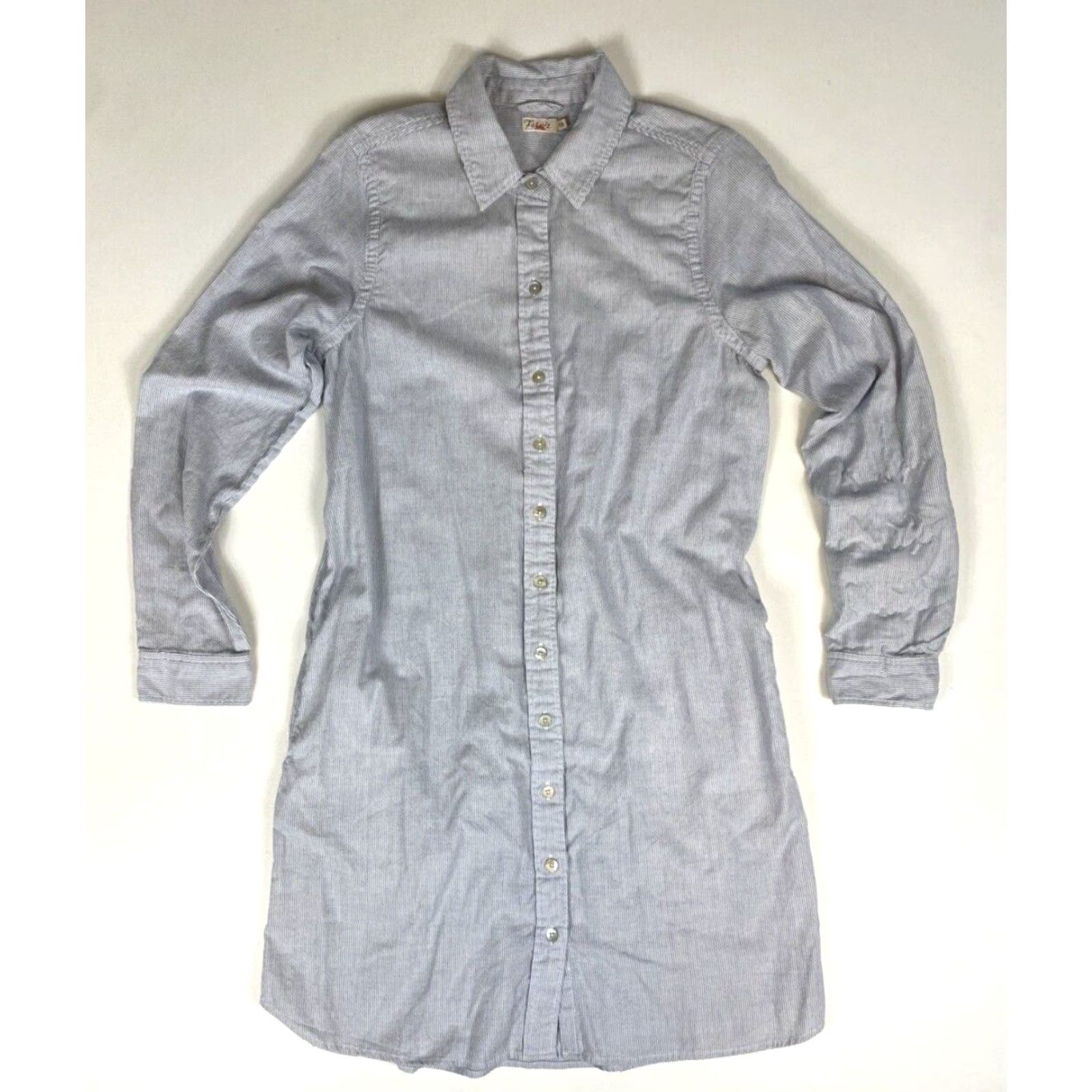 Faherty Faherty Women's Bayview Stretch Cotton Shirt Dress Oxford-Stripe Sz S White and Blue Shirt Dress Womens Size S / US 4 / IT 40 - 4 Thumbnail