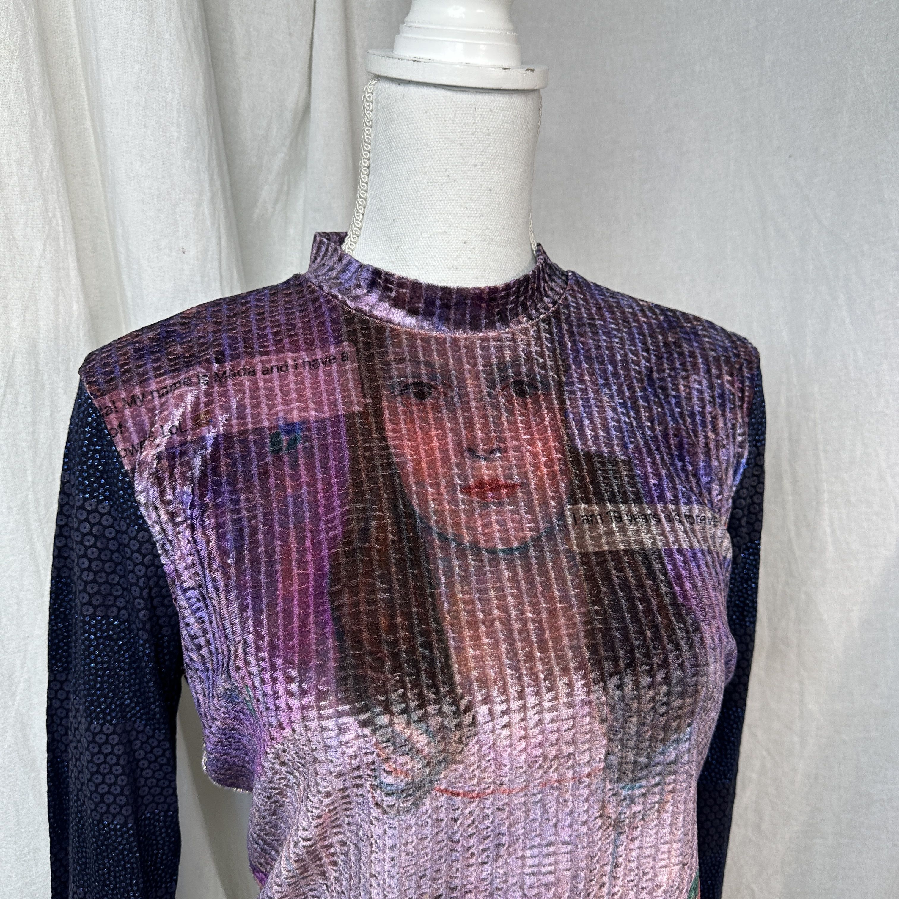 Desigual × Vintage Avant Garde Velour Longsleeve Desigual Im Nineteen Forever Size L / US 10 / IT 46 - 5 Thumbnail