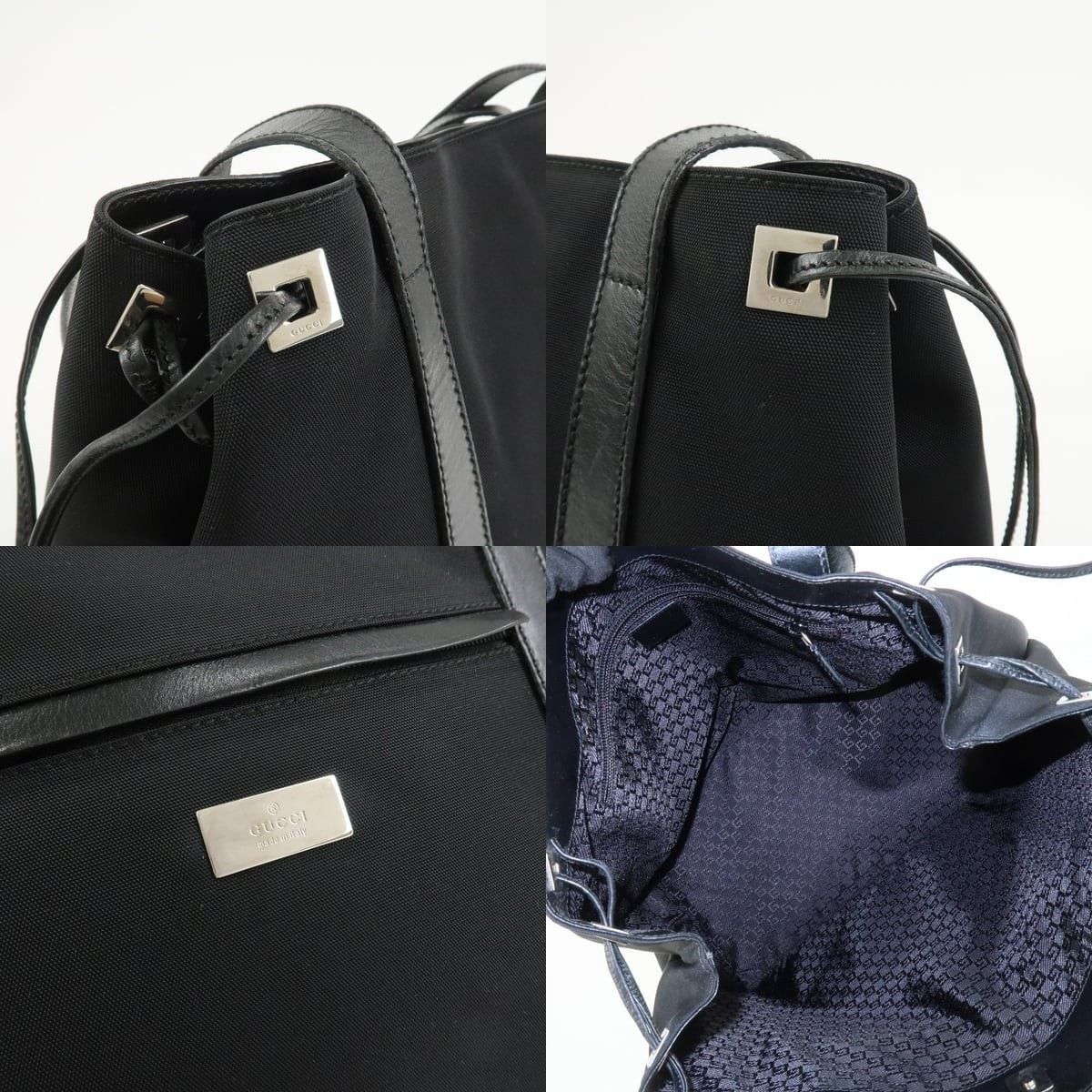 Gucci Gucci Logo Nylon Leather Shoulder Bag Black Size ONE SIZE - 6 Thumbnail