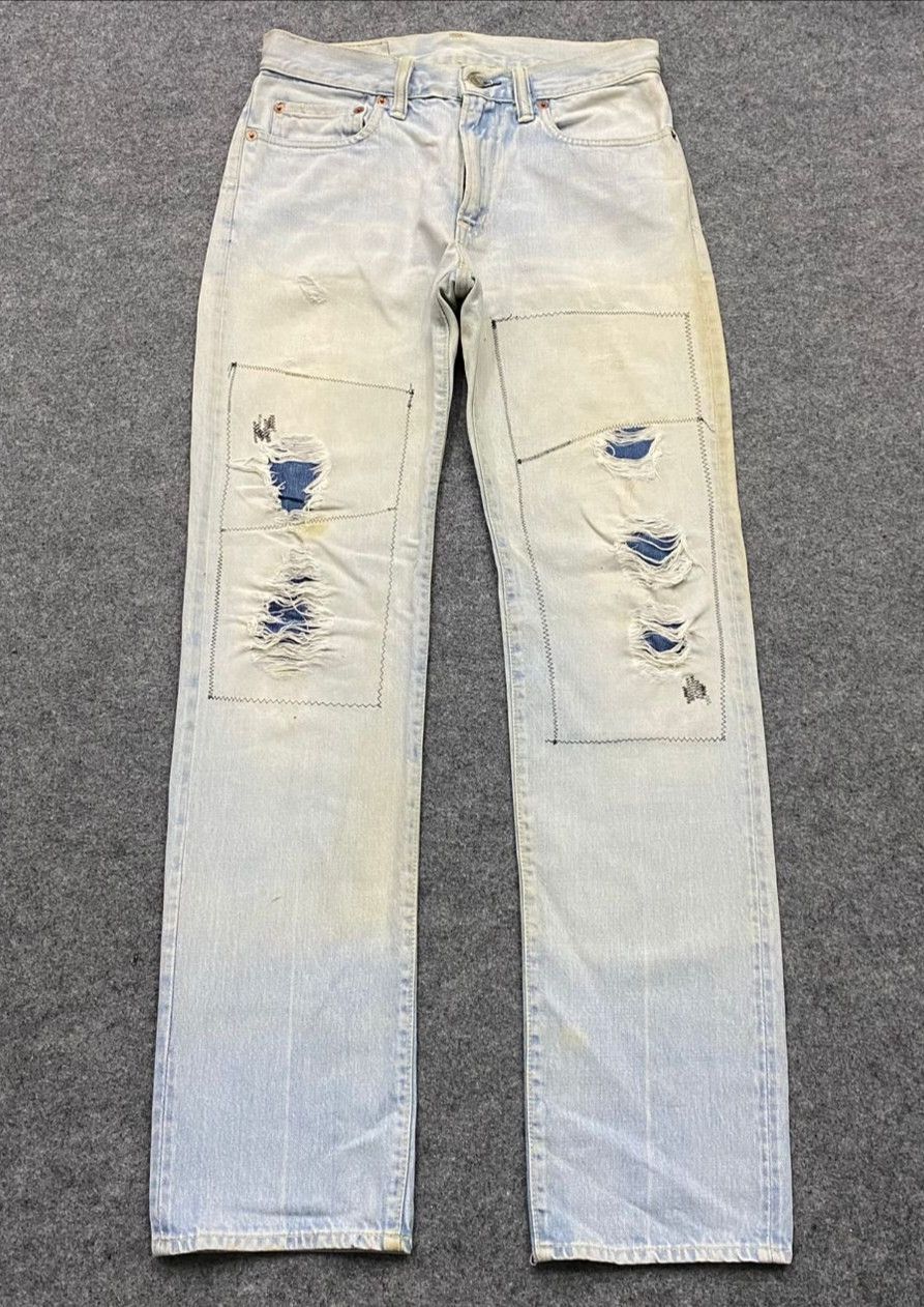 Blue Blue Japan Vintage 90s Blue Blue Japan Selvegde Patchwork Denim Size US 29 - 1 Thumbnail
