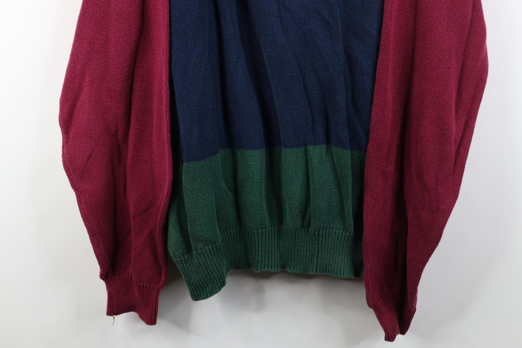 Vintage Vintage 90s Streetwear Block Cotton Knit Crewneck Sweater Size US XL / EU 56 / 4 - 3 Thumbnail
