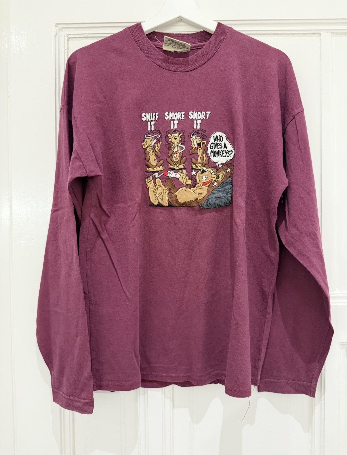 Vintage Blunt skateboarding smoking monkeys vintage 90s longsleeve Size US L / EU 52-54 / 3 - 1 Thumbnail