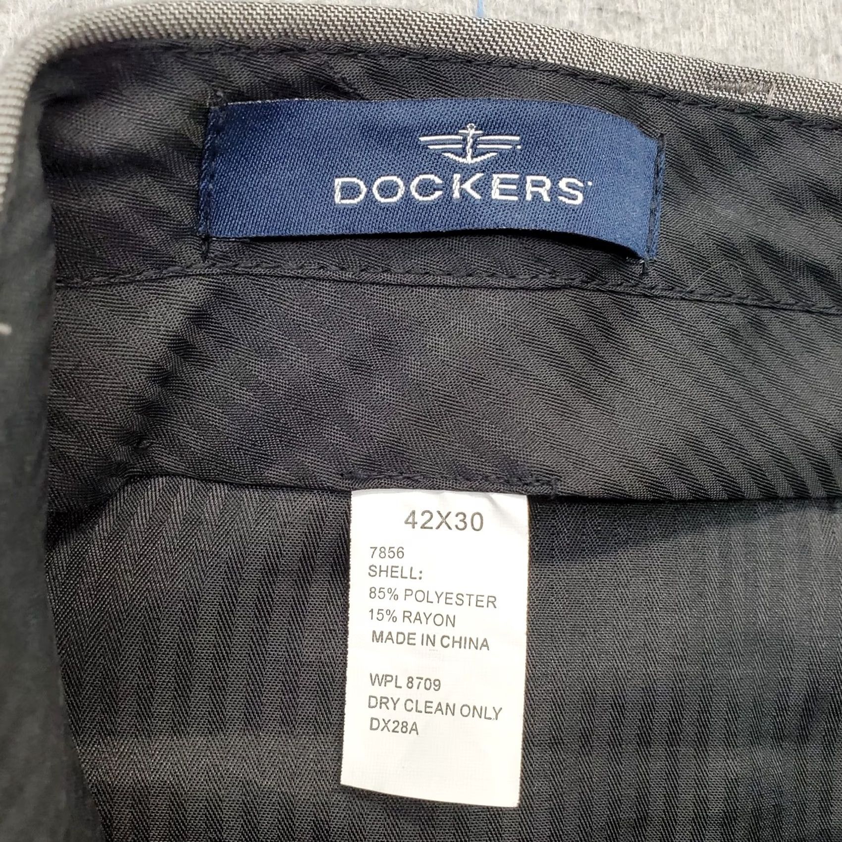 Dockers Dockers Mens Dress Pant Gray 42x30 Pleated Low Waist Regular Fit Straight Cuffed Pants Size US 42 / EU 58 - 7 Thumbnail