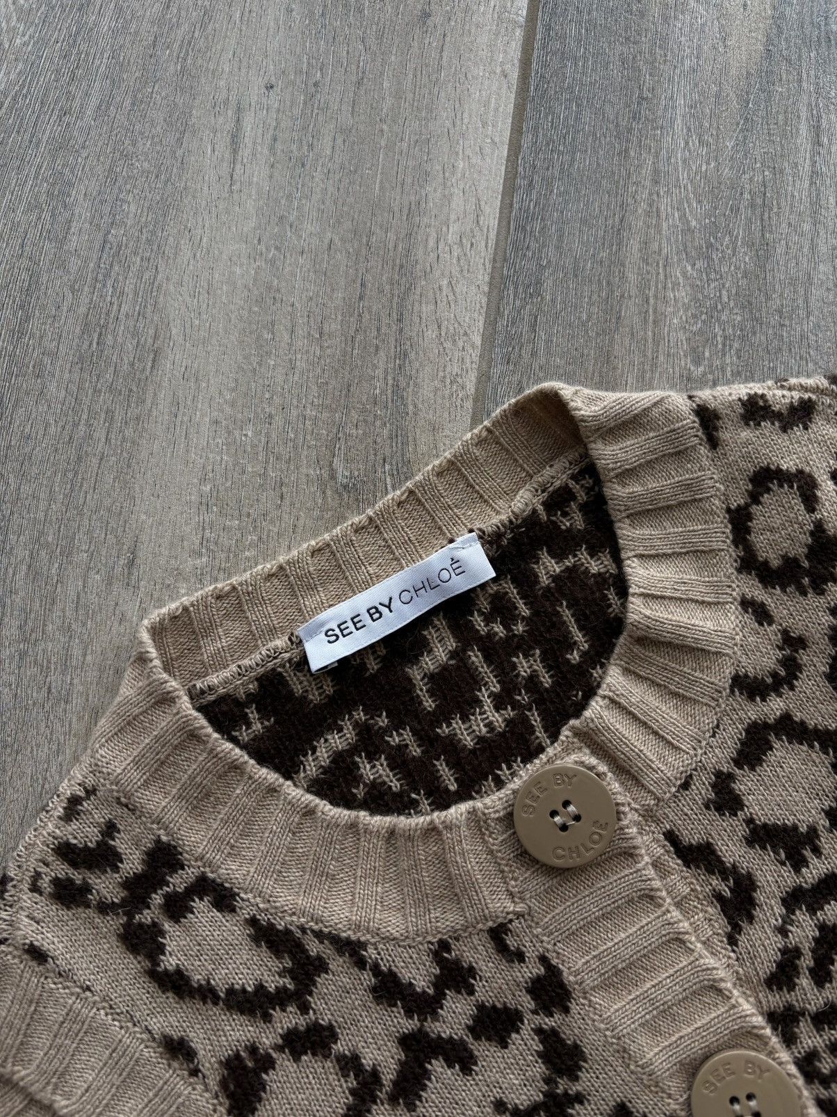 See by Chloe See by Chloé Leopard Knit Vest Top Size US 4 IT 40 Size XS / US 0-2 / IT 36-38 - 2 Thumbnail