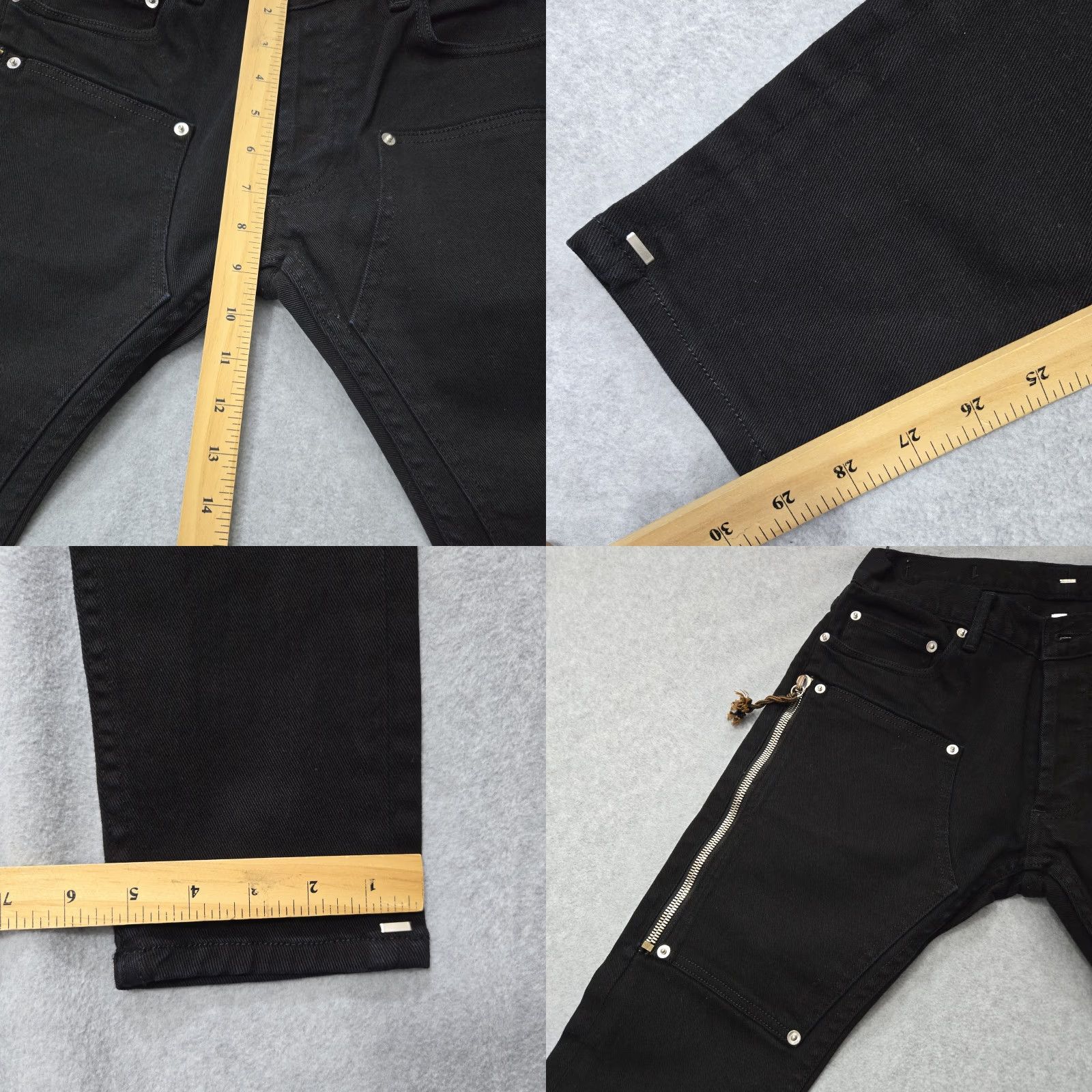 Vintage VINTAGE MR. COMPLETELY Jeans Mens 30x29 Black Zip Detail Slim Fit Distressed Los Angeles Size US 29 - 8 Thumbnail