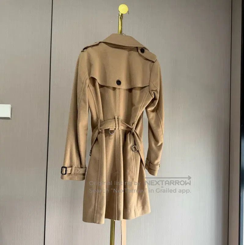 Burberry Burberry Khaki Wool Women's Trench Coat. Size XXS / US 00 / IT 34 - 2 Thumbnail