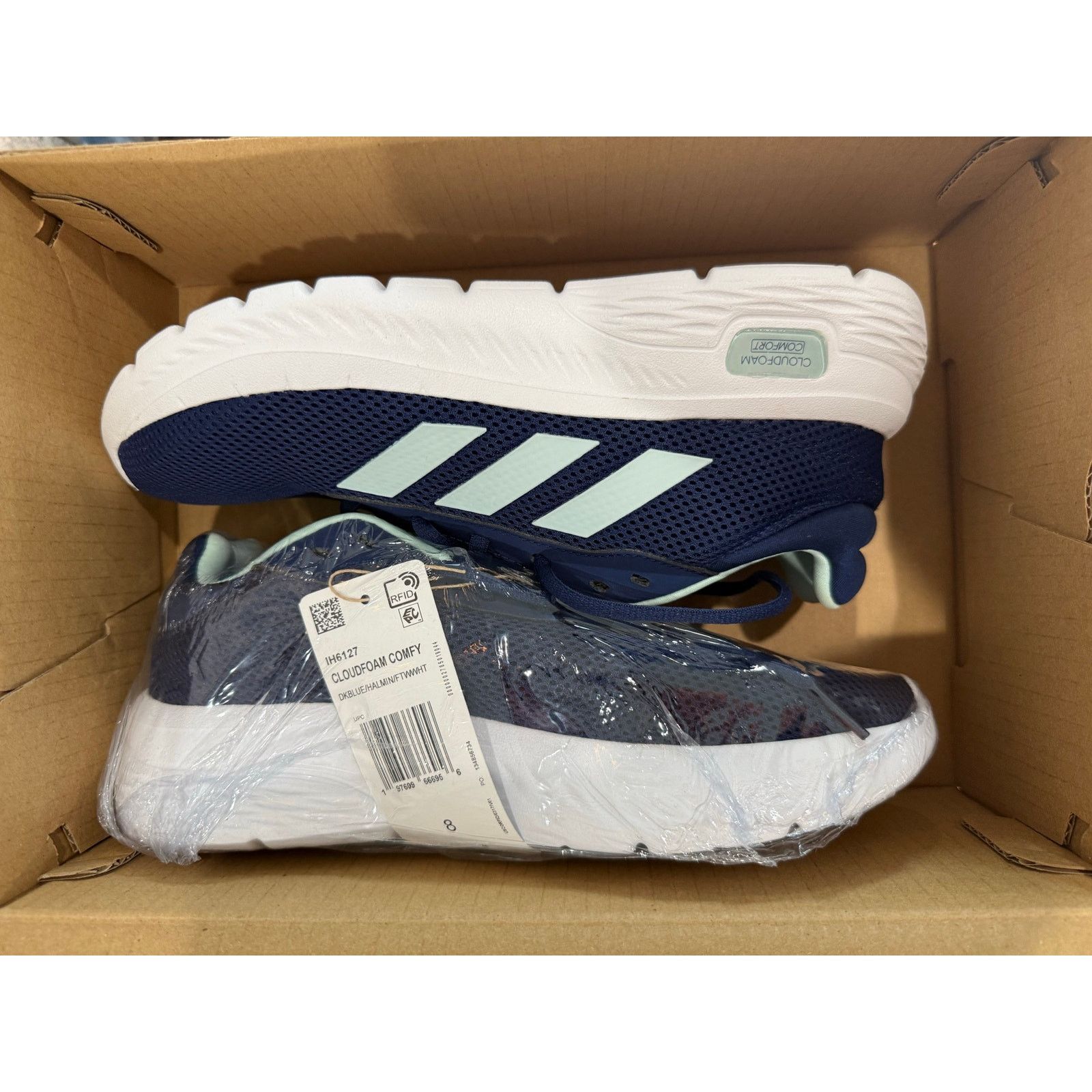 Adidas Adidas Women’s Cloudfoam Comfy Dark Blue Halo Mint size 8.5 Size US 8.5 / IT 38.5 - 10 Thumbnail