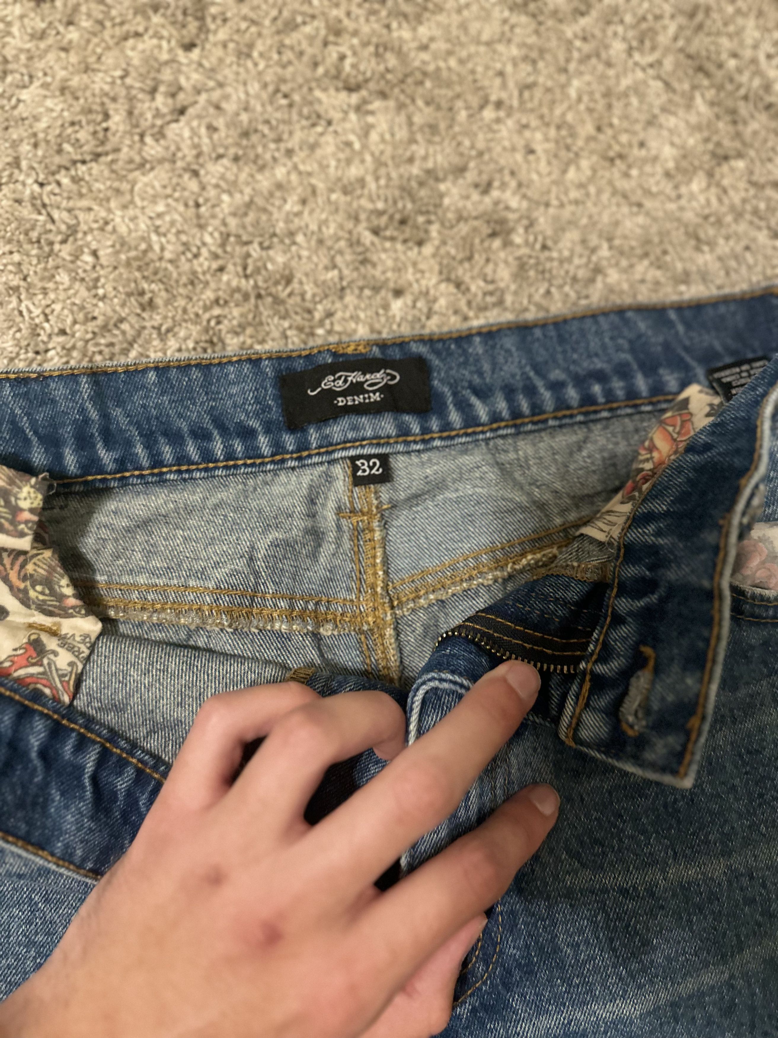Ed Hardy Ed Hardy Denim Jeans Size 32 Skull Eagle Y2K Size US 32 / EU 48 - 2 Thumbnail