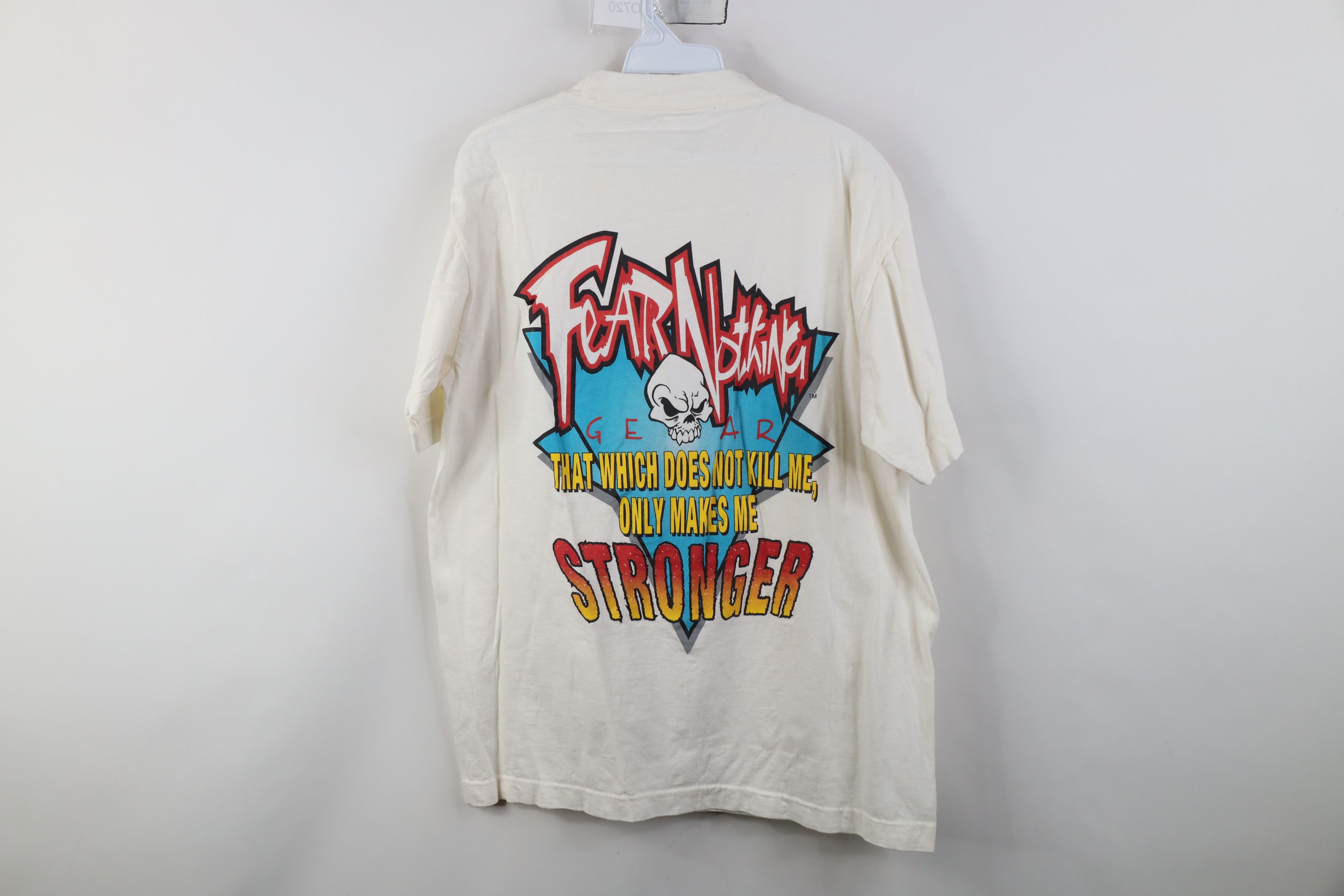 Vintage Vintage 90s Streetwear Nothing Skull Skeleton T-Shirt White Size US L / EU 52-54 / 3 - 10 Thumbnail