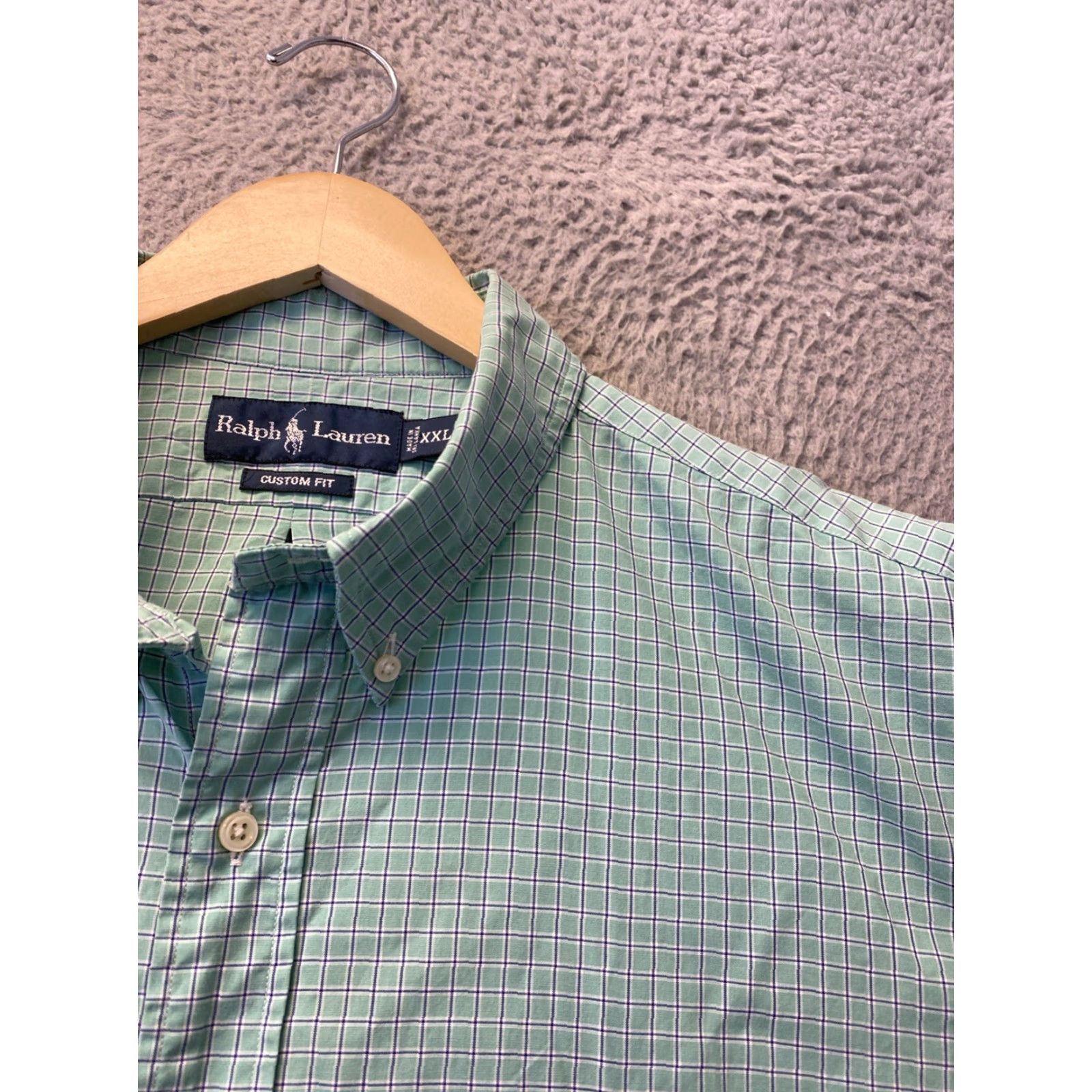 Polo Ralph Lauren VINTAGE Polo Ralph Lauren Men's Long Sleeve Cotton Oxford Shirt 2XL Green Lime Casual Classic Size US XXL / EU 58 / 5 - 3 Thumbnail