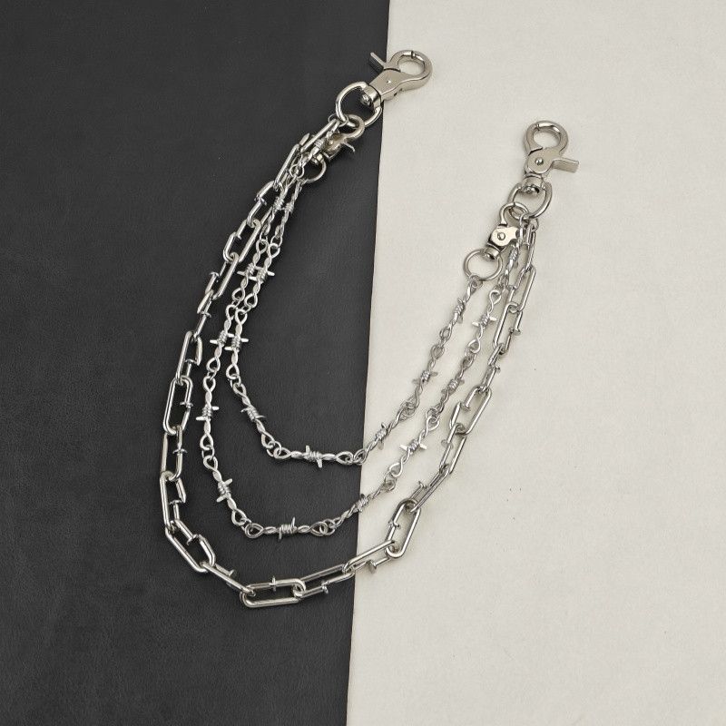 Japanese Brand × Jewelry Triple-Layer Rivet Punk Pants Chain Silver Tone Size ONE SIZE - 2 Thumbnail