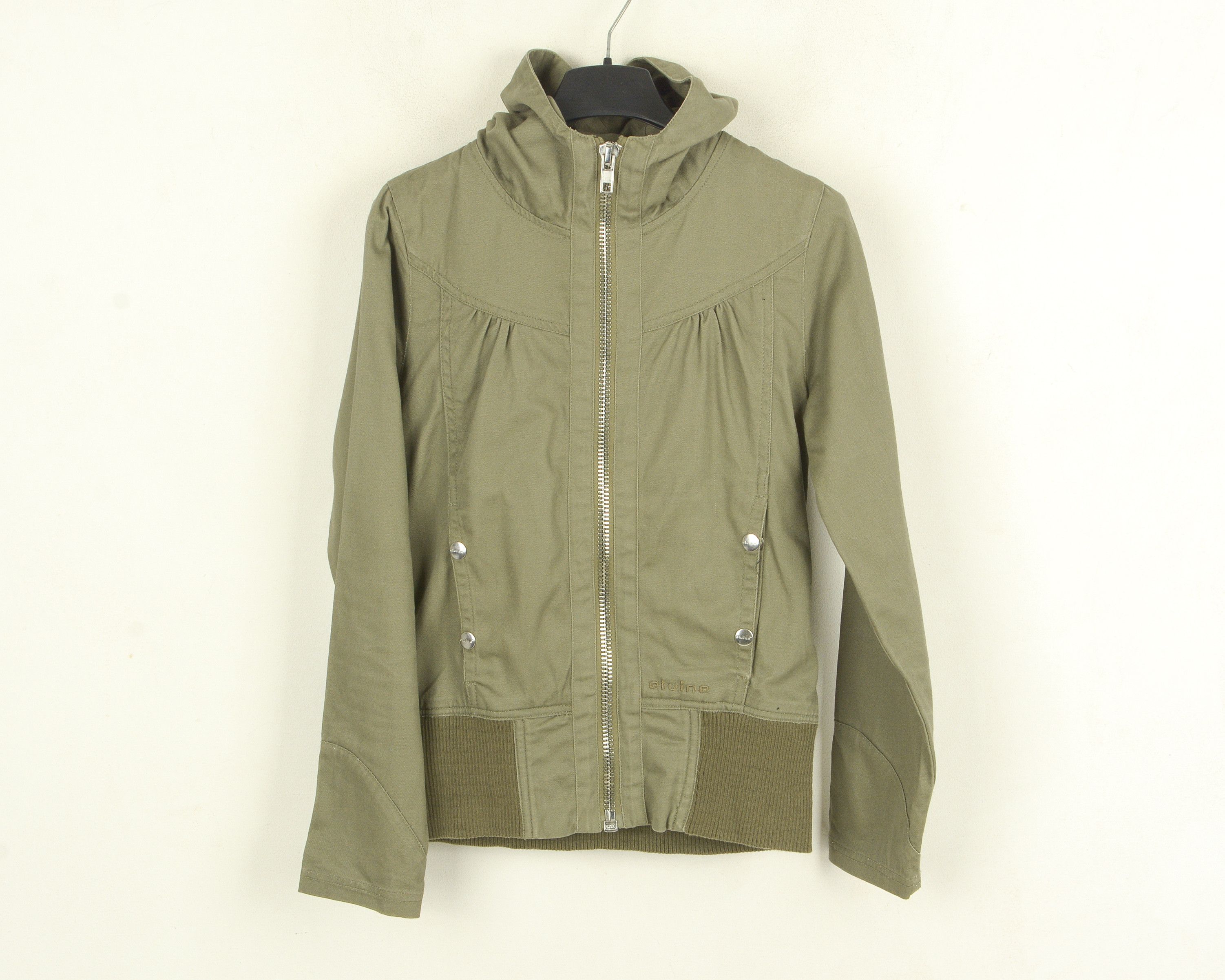ELVINE ELVIRA Women XS Jacket Coat Ladies Olive Hooded Basic Cotton Size XS / US 0-2 / IT 36-38 - 1 Thumbnail