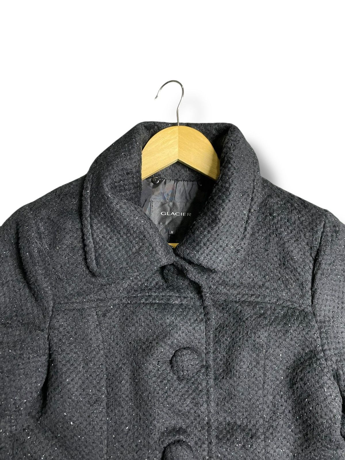 Japanese Brand × Vintage Glacier Tweed Jacket Black (25) Size US S / EU 44-46 / 1 - 2 Thumbnail