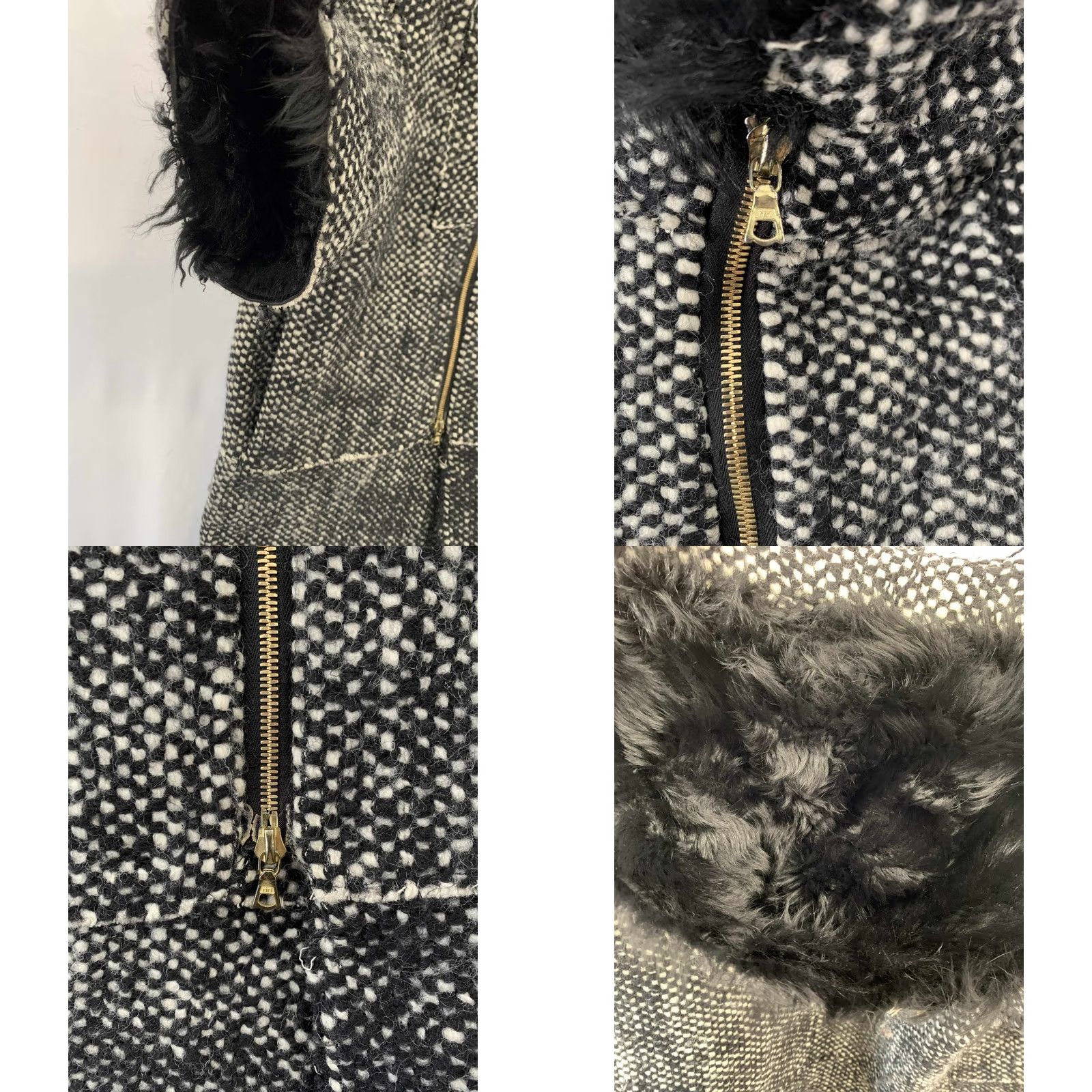 Marni Marni Coat Wool Short Sleeve M White Black Faux Fur Collar Women Milanesque Streetwear Wool Coat Size 32" / US 10 / IT 46 - 8 Thumbnail