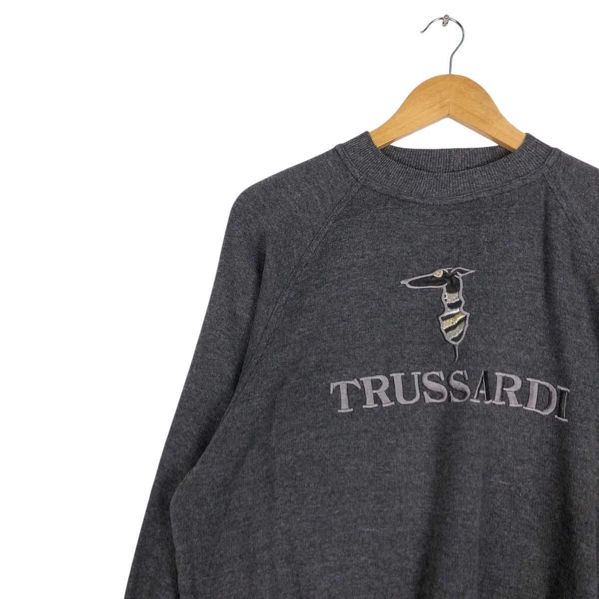 Trussardi × Vintage Vintage Trussardi Sweatshirt Spell Out bIG logo Size US L / EU 52-54 / 3 - 6 Thumbnail