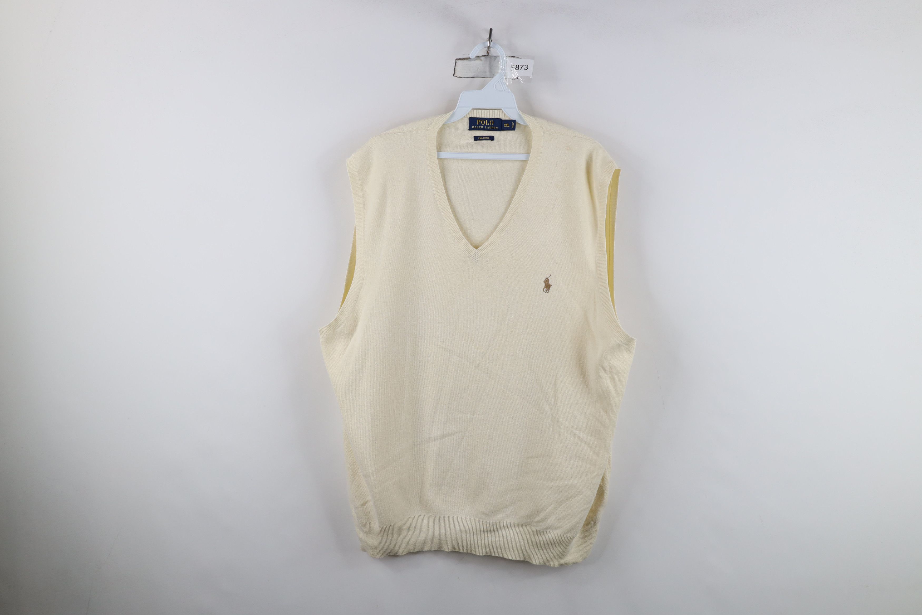 Ralph Lauren Vintage Ralph Lauren Cotton Ribbed Knit Sweater Vest Cream Size US XXL / EU 58 / 5 - 1 Thumbnail