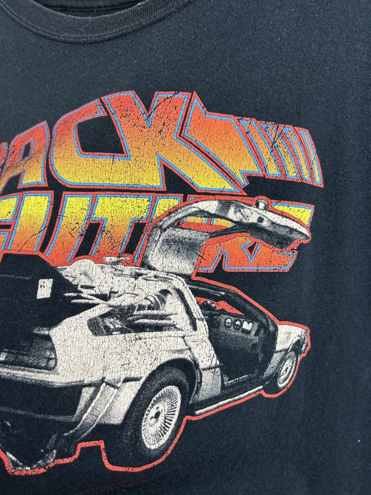 Vintage Back to the Future DeLorean Time Machine Movie T Shirt Black Size US L / EU 52-54 / 3 - 8 Thumbnail