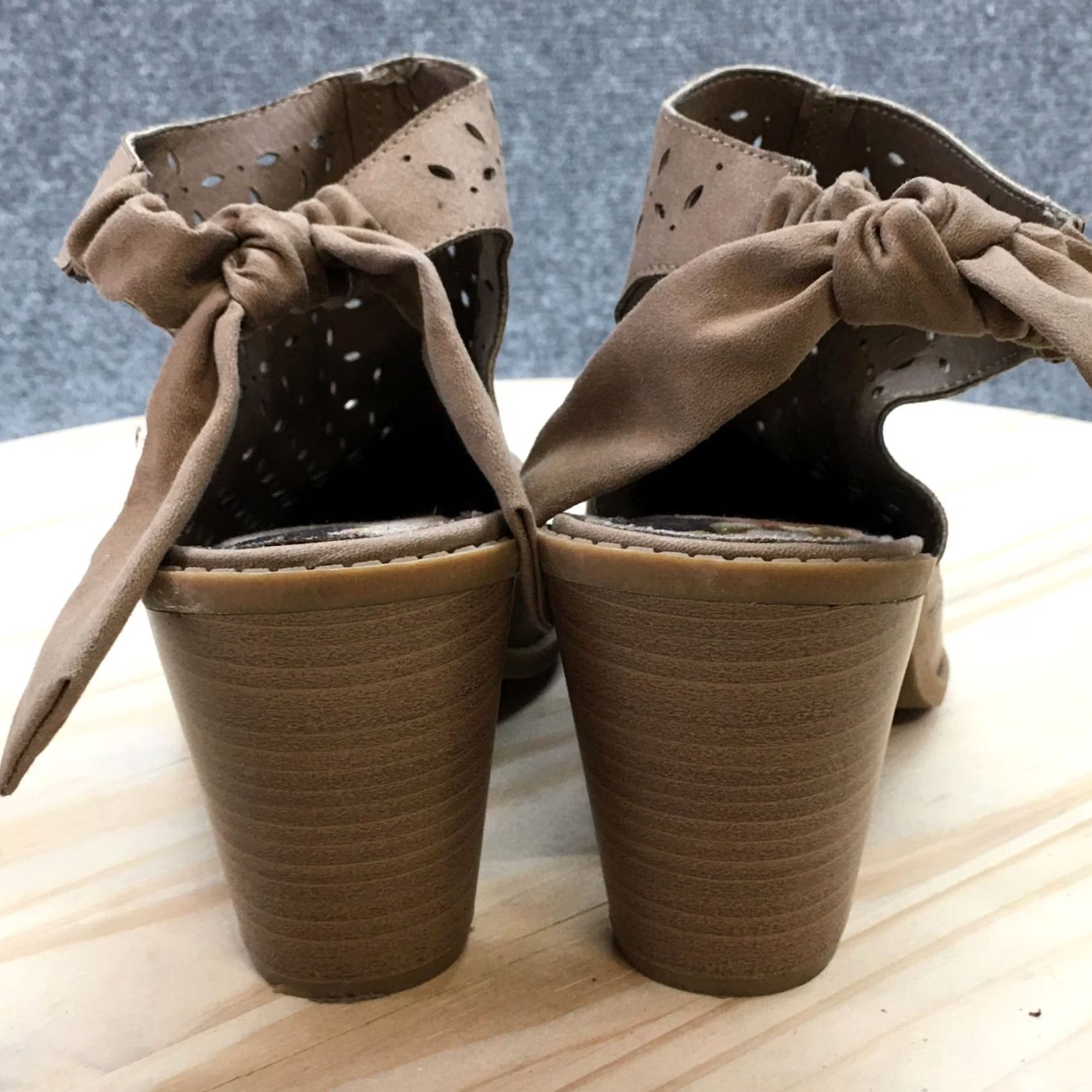 Vintage Maurices Candace Bootie Womens 9.5 Brown Faux Leather Slingback Heel Boot Size US 10 / IT 40 - 7 Thumbnail
