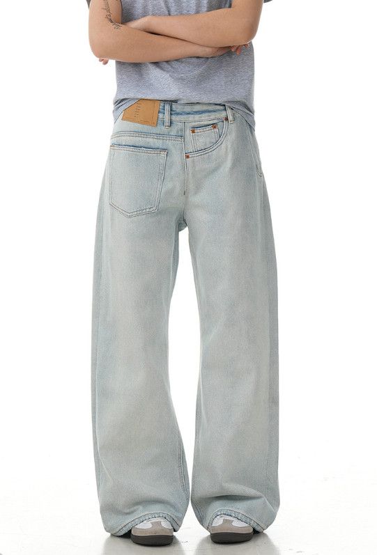 Jean American men's loose trendy casual light-colored jeans Size US 32 / EU 48 - 2 Thumbnail