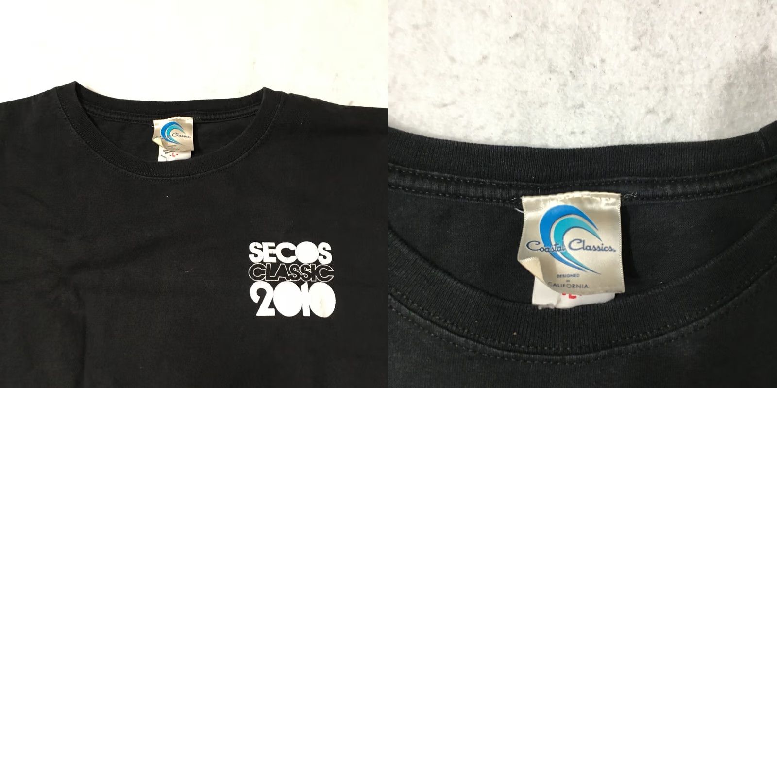 Doublet VTG Hawaiian Lifeguard T-Shirt Adult Large Coastal Classics Double-Sided Black Cotton Blend Knit Crew Neck Surf Theme Unisex Mens Womens Size US L / EU 52-54 / 3 - 8 Thumbnail