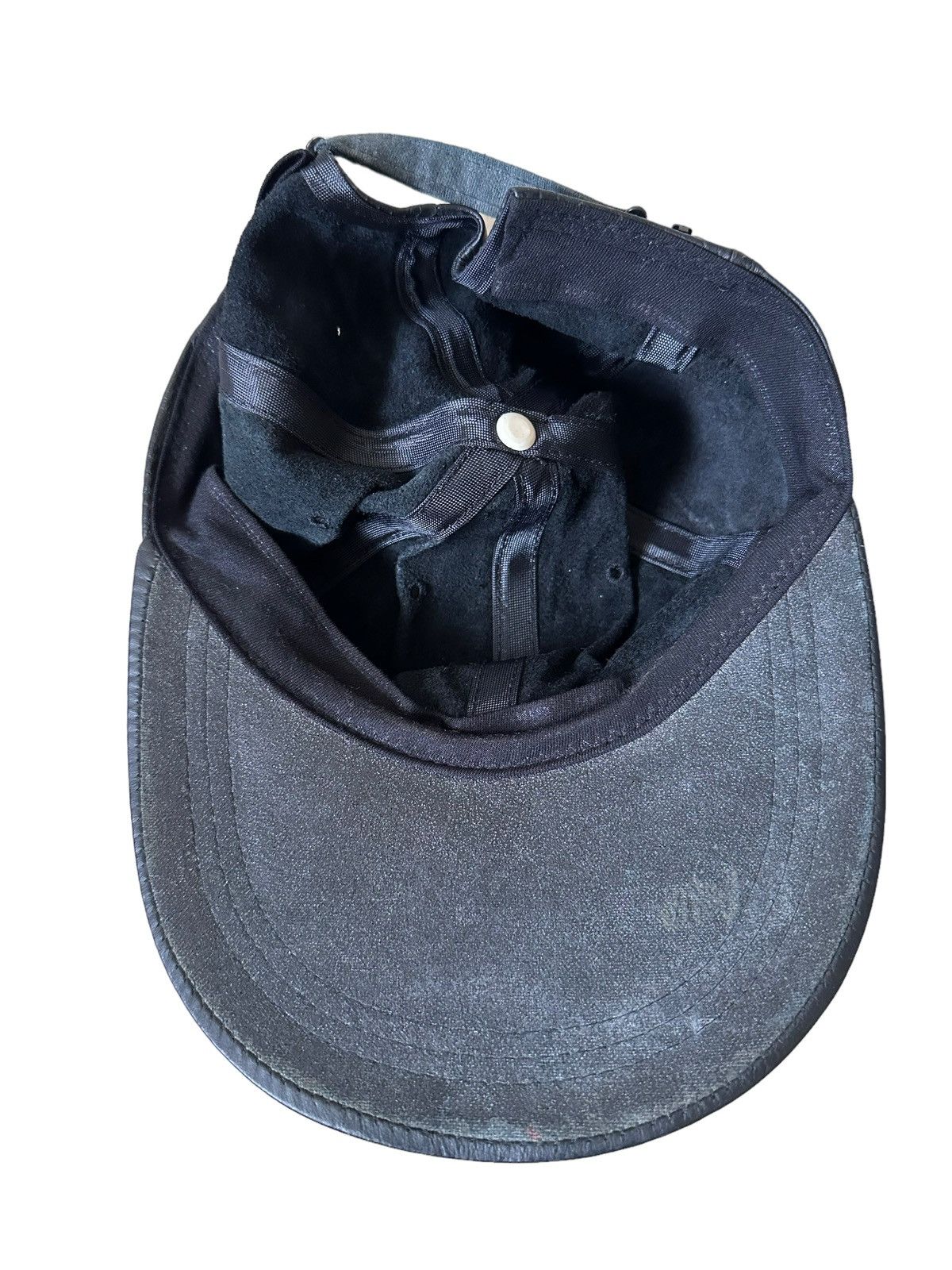Genuine Leather × Japanese Brand × Vintage Vintage Plain Black Leather Hat Cap Size ONE SIZE - 8 Thumbnail