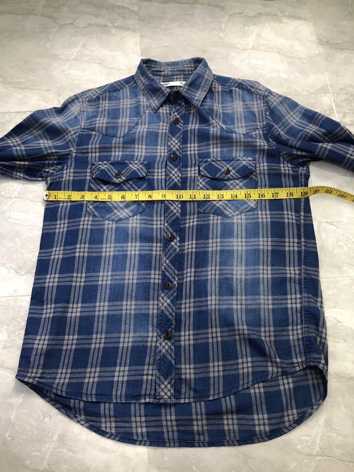 Japanese Brand × Vintage Sevendays sunday blue check distressed button ups Size US S / EU 44-46 / 1 - 11 Thumbnail