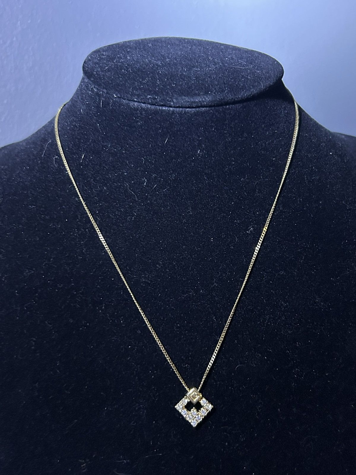 Givenchy Vintage Givenchy Crystal G Logo Pendant Gold Tone Necklace Size ONE SIZE - 4 Thumbnail