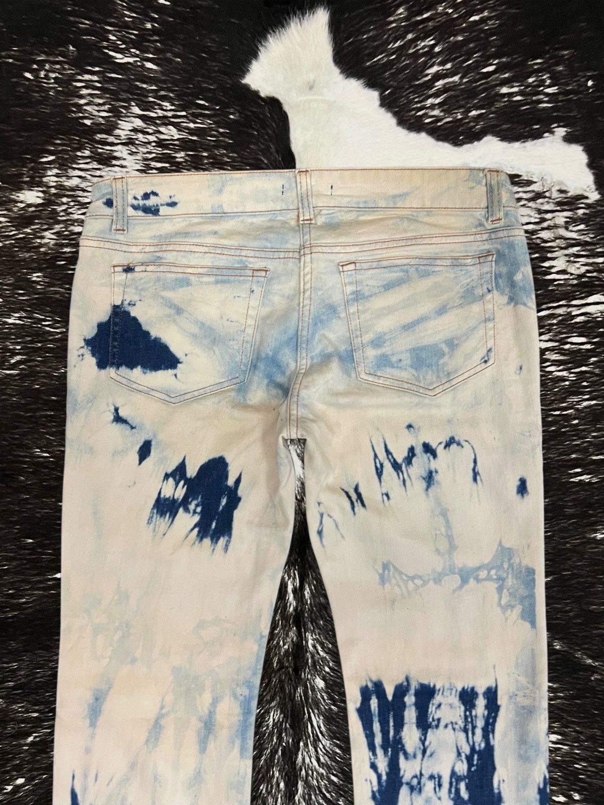 Balmain Balmain by Decarnin SS11 Tie-Dye Runway Biker Denim Jeans Size US 30 / EU 46 - 7 Thumbnail