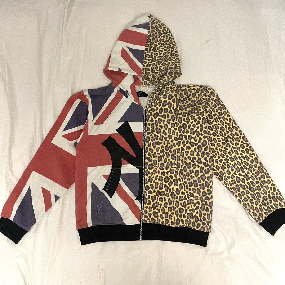 2001 Odysey Leopard Union Jack Half And Half Zip Up