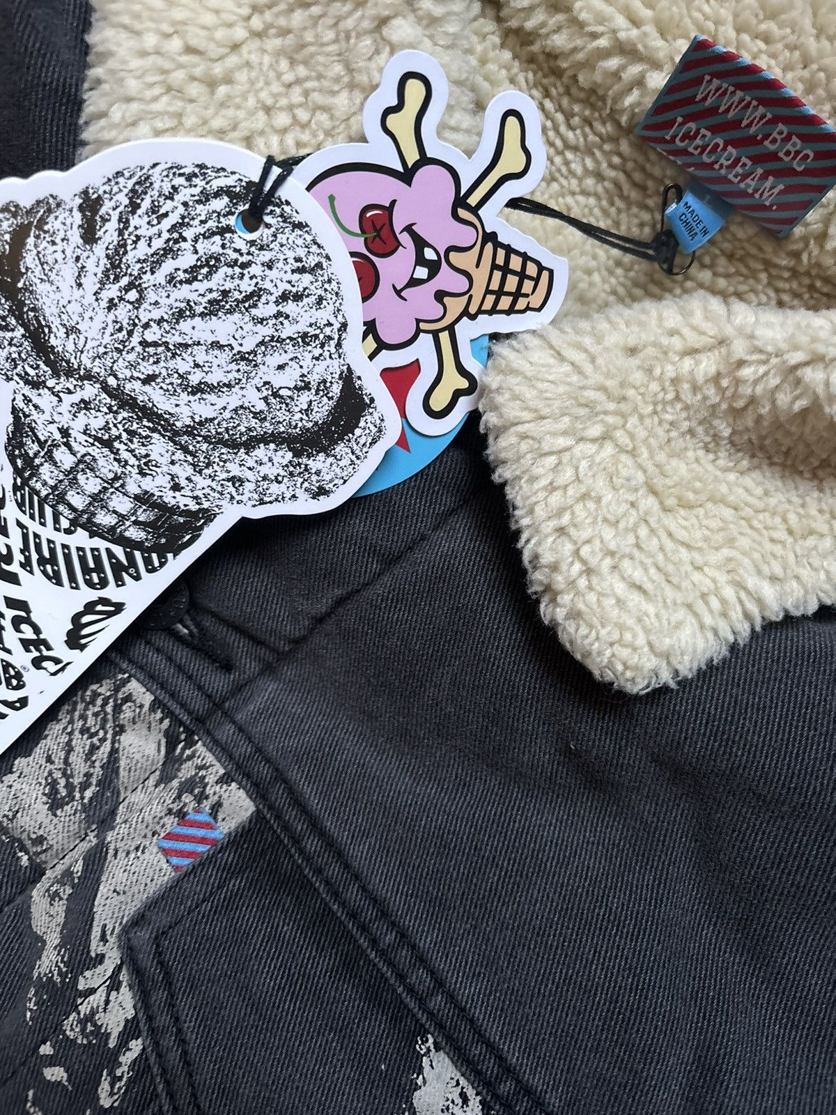 Icecream New ICECREAM Sherpa Collar Denim Jacket Billionaire Boys Size US L / EU 52-54 / 3 - 6 Thumbnail