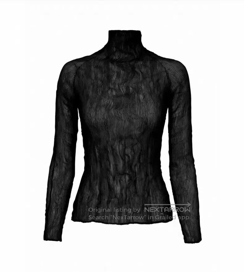 Issey Miyake Issey Miyake Black Wicker Turtleneck Long Sleeve Size M / US 6-8 / IT 42-44 - 2 Thumbnail