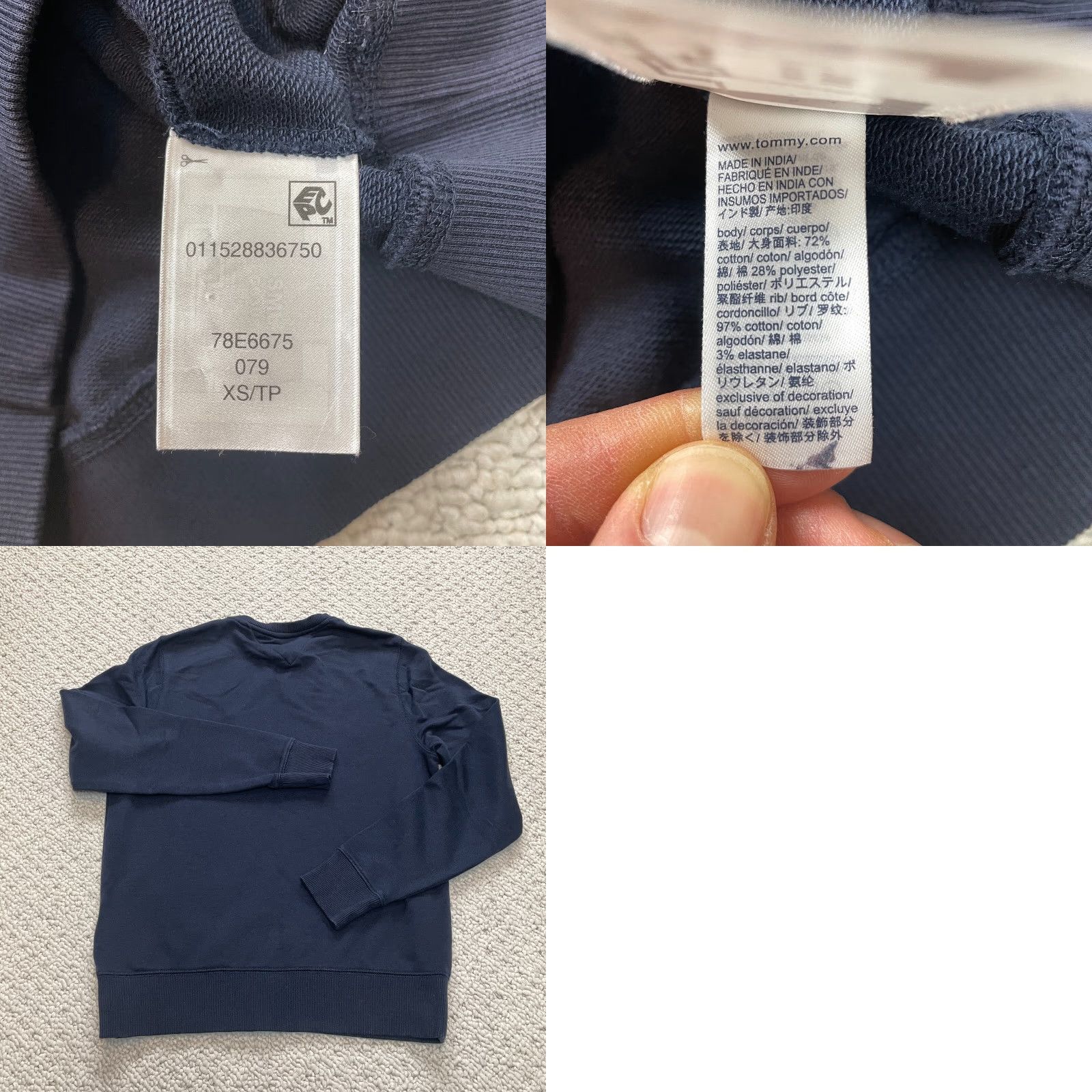 Tommy Hilfiger Tommy Hilfiger Sweatshirt Sport Womens XS Navy Blue Soft Crew Neck Logo Sweater Size XS / US 0-2 / IT 36-38 - 8 Thumbnail