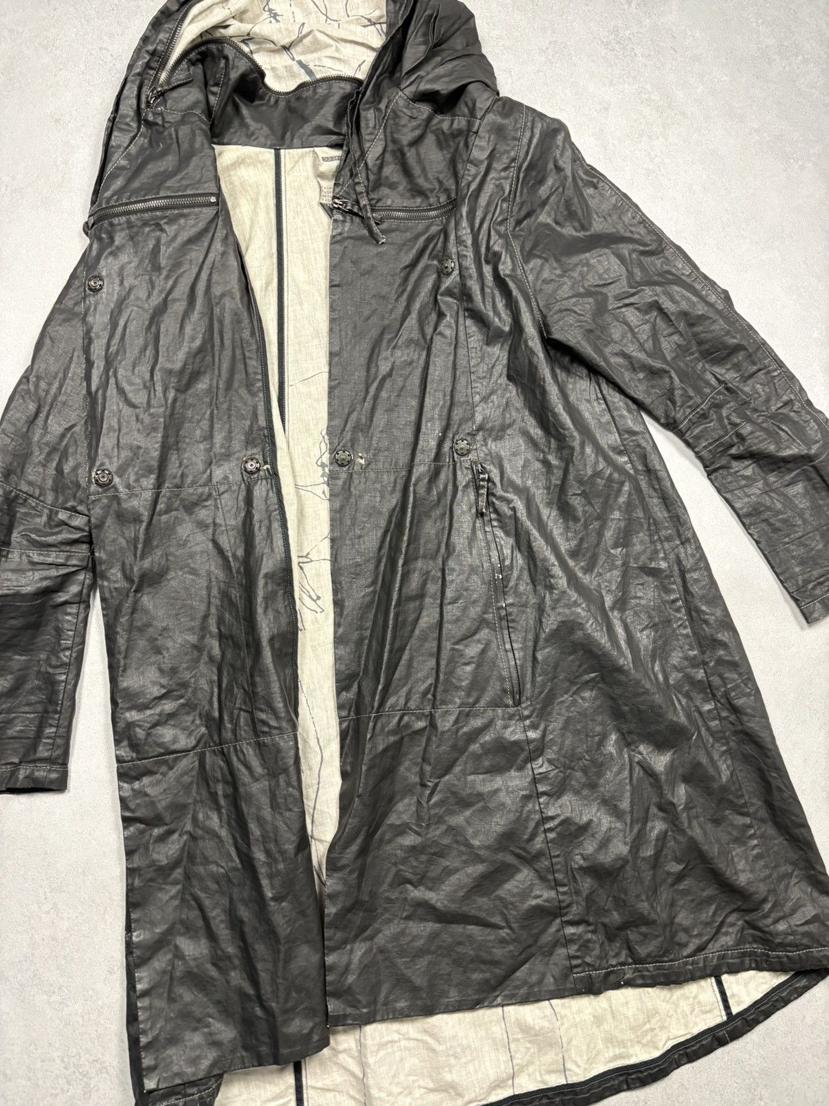 Annette Gortz Annette Görtz Archive Hooded Linen Blend Coat Vintage 2000s Size XS / US 0-2 / IT 36-38 - 8 Thumbnail