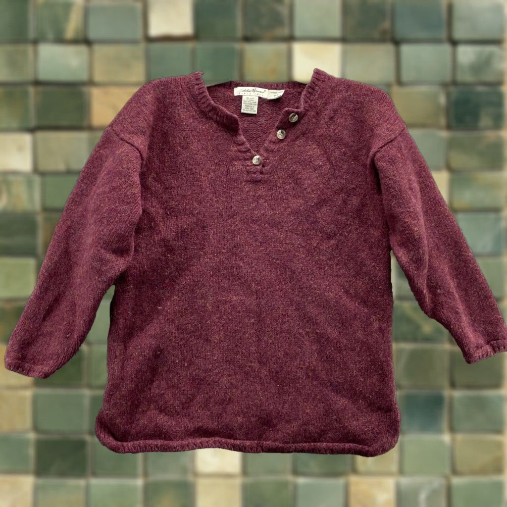 Eddie Bauer VTG Eddie Bauer 100% Wool Henley Sweater Women's Med Academia Gorpcore Cabin 90s Shirt Womens M Red 90s Gorpcore Cabin Size M / US 6-8 / IT 42-44 - 1 Thumbnail